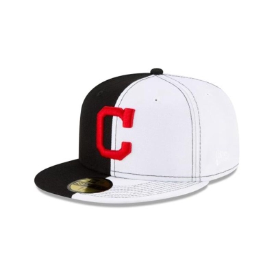 Cleveland Indians Gorra | New Era MLB Split Crown 59fifty Fitted Cap Mexico - Negros